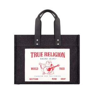 True Religion Buddha Pocket Denim Tote Bag